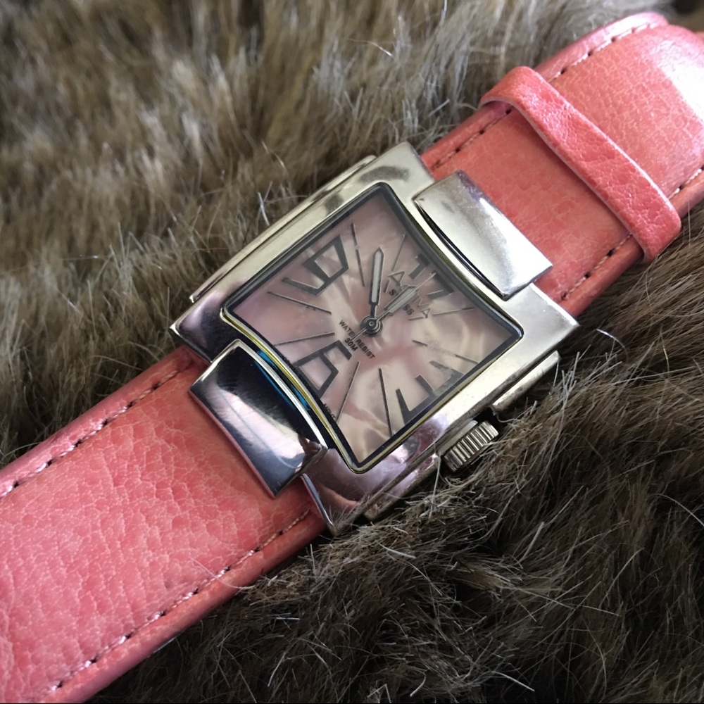 Activa Swiss coral pink water resistant watch